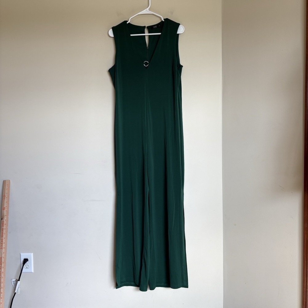 OVS Tuta Donna‎ Elegante Tg. L Col. Verde Con Spacchi Laterali